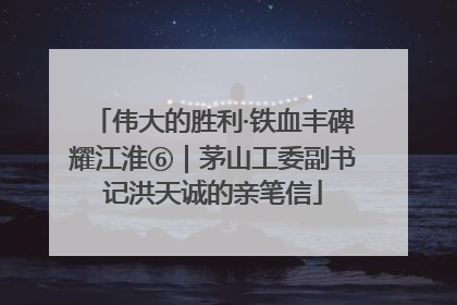 伟大的胜利·铁血丰碑耀江淮⑥｜茅山工委副书记洪天诚的亲笔信