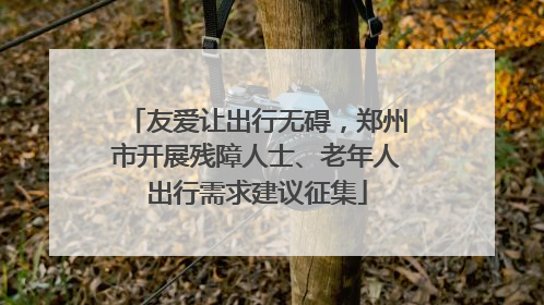 友爱让出行无碍，郑州市开展残障人士、老年人出行需求建议征集