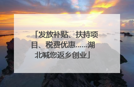 发放补贴、扶持项目、税费优惠……湖北喊您返乡创业