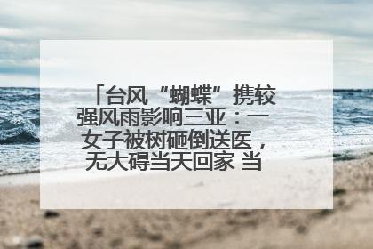 台风“蝴蝶”携较强风雨影响三亚：一女子被树砸倒送医，无大碍当天回家 当地已紧急清障