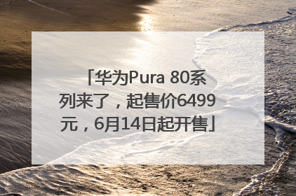 华为Pura 80系列来了，起售价6499元，6月14日起开售