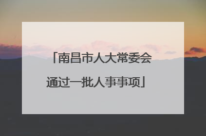 南昌市人大常委会通过一批人事事项