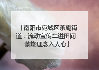 南阳市宛城区茶庵街道：流动宣传车进田间 禁烧理念入人心