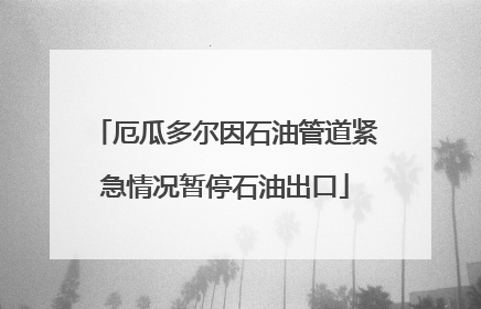 厄瓜多尔因石油管道紧急情况暂停石油出口