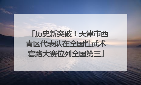 历史新突破！天津市西青区代表队在全国性武术套路大赛位列全国第三