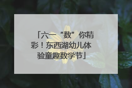 六一“数”你精彩！东西湖幼儿体验童趣数学节