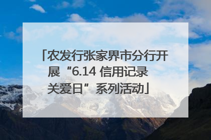农发行张家界市分行开展“6.14 信用记录关爱日”系列活动