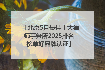 北京5月最佳十大律师事务所2025排名榜单好品牌认证