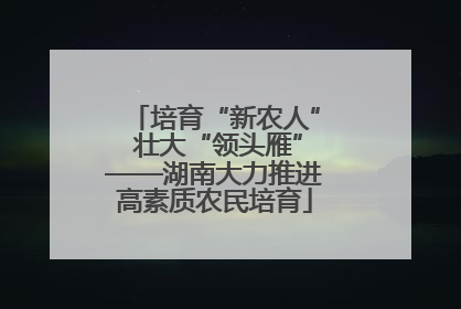 培育“新农人” 壮大“领头雁”——湖南大力推进高素质农民培育