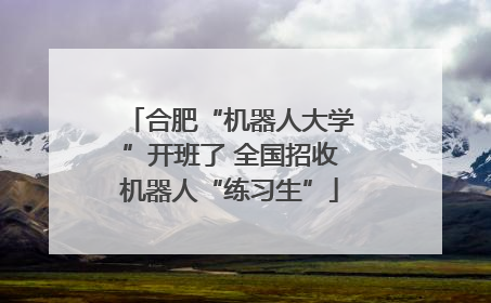 合肥“机器人大学”开班了 全国招收机器人“练习生”