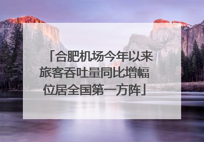 合肥机场今年以来旅客吞吐量同比增幅位居全国第一方阵
