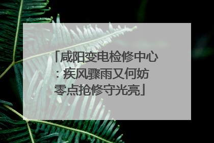 咸阳变电检修中心：疾风骤雨又何妨 零点抢修守光亮