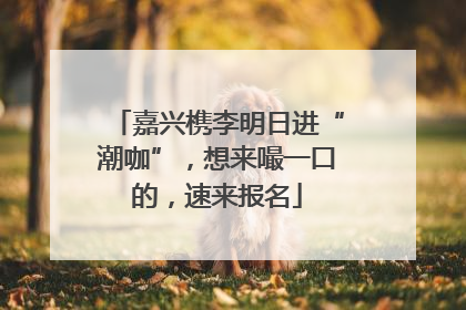 嘉兴槜李明日进“潮咖”，想来嘬一口的，速来报名