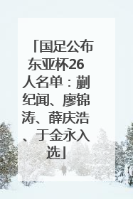 国足公布东亚杯26人名单：蒯纪闻、廖锦涛、薛庆浩、于金永入选
