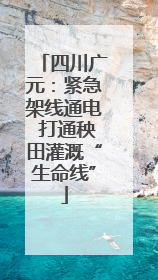 四川广元：紧急架线通电 打通秧田灌溉“生命线”