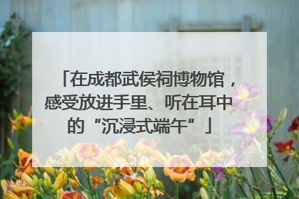 在成都武侯祠博物馆，感受放进手里、听在耳中的“沉浸式端午”