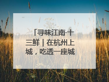 寻味江南·十三鲜｜在杭州上城，吃透一座城的古今味觉