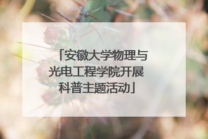 安徽大学物理与光电工程学院开展科普主题活动
