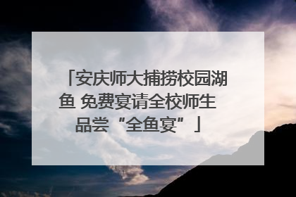 安庆师大捕捞校园湖鱼 免费宴请全校师生品尝“全鱼宴”