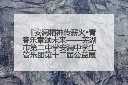 安澜精神传薪火•青春乐章颂未来——芜湖市第二中学安澜中学生管乐团第十二届公益展演圆满举行