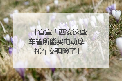官宣！西安这些车管所能买电动摩托车交强险了