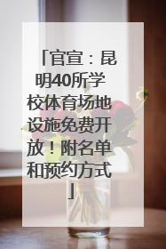 官宣：昆明40所学校体育场地设施免费开放！附名单和预约方式