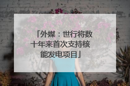 外媒：世行将数十年来首次支持核能发电项目