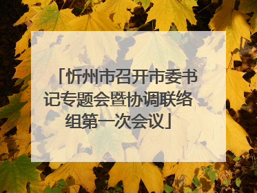 忻州市召开市委书记专题会暨协调联络组第一次会议
