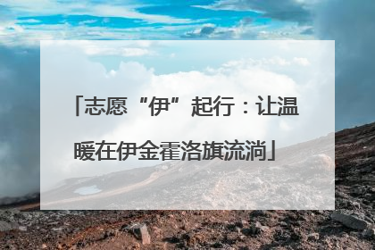 志愿“伊”起行：让温暖在伊金霍洛旗流淌