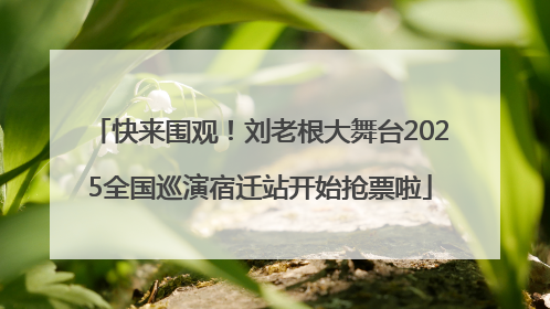 快来围观！刘老根大舞台2025全国巡演宿迁站开始抢票啦