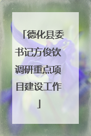 德化县委书记方俊钦调研重点项目建设工作