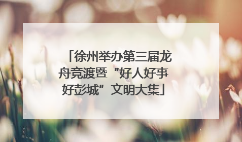 徐州举办第三届龙舟竞渡暨“好人好事好彭城”文明大集