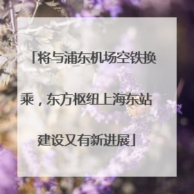 将与浦东机场空铁换乘，东方枢纽上海东站建设又有新进展