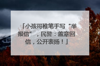 小孩哥稚笔手写“举报信”，民警：盖章回信，公开表扬！