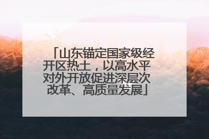 山东锚定国家级经开区热土，以高水平对外开放促进深层次改革、高质量发展