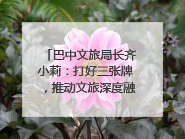 巴中文旅局长齐小莉：打好三张牌，推动文旅深度融合｜文旅局长说