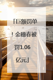 巨额罚单！金穗春被罚1.06亿元