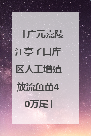 广元嘉陵江亭子口库区人工增殖放流鱼苗40万尾