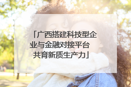 广西搭建科技型企业与金融对接平台 共育新质生产力