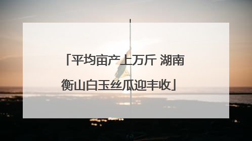 平均亩产上万斤 湖南衡山白玉丝瓜迎丰收