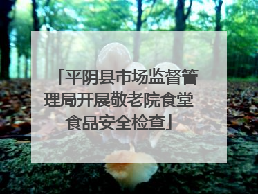 平阴县市场监督管理局开展敬老院食堂食品安全检查