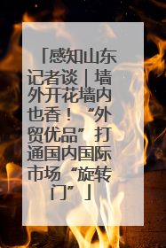 感知山东记者谈｜墙外开花墙内也香！“外贸优品”打通国内国际市场“旋转门”