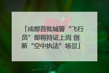 成都首批城管“飞行员”即将持证上岗 创新“空中执法”场景