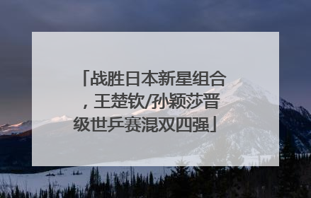 战胜日本新星组合，王楚钦/孙颖莎晋级世乒赛混双四强
