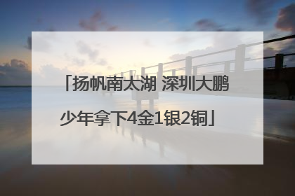 扬帆南太湖 深圳大鹏少年拿下4金1银2铜