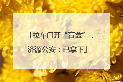 拉车门开“盲盒”，济源公安：已拿下