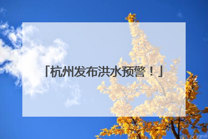 杭州发布洪水预警！