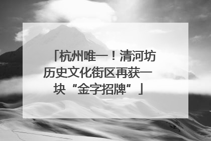 杭州唯一！清河坊历史文化街区再获一块“金字招牌”