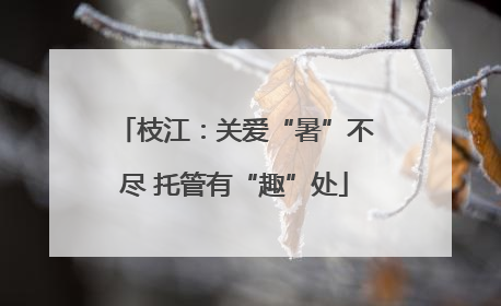 枝江：关爱“暑”不尽 托管有“趣”处
