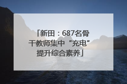 新田：687名骨干教师集中“充电” 提升综合素养